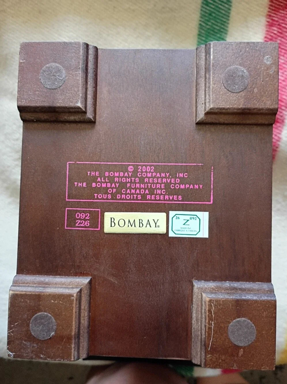 Bombay Mahogany Wood 4x6 Photo Box - Dark Brown